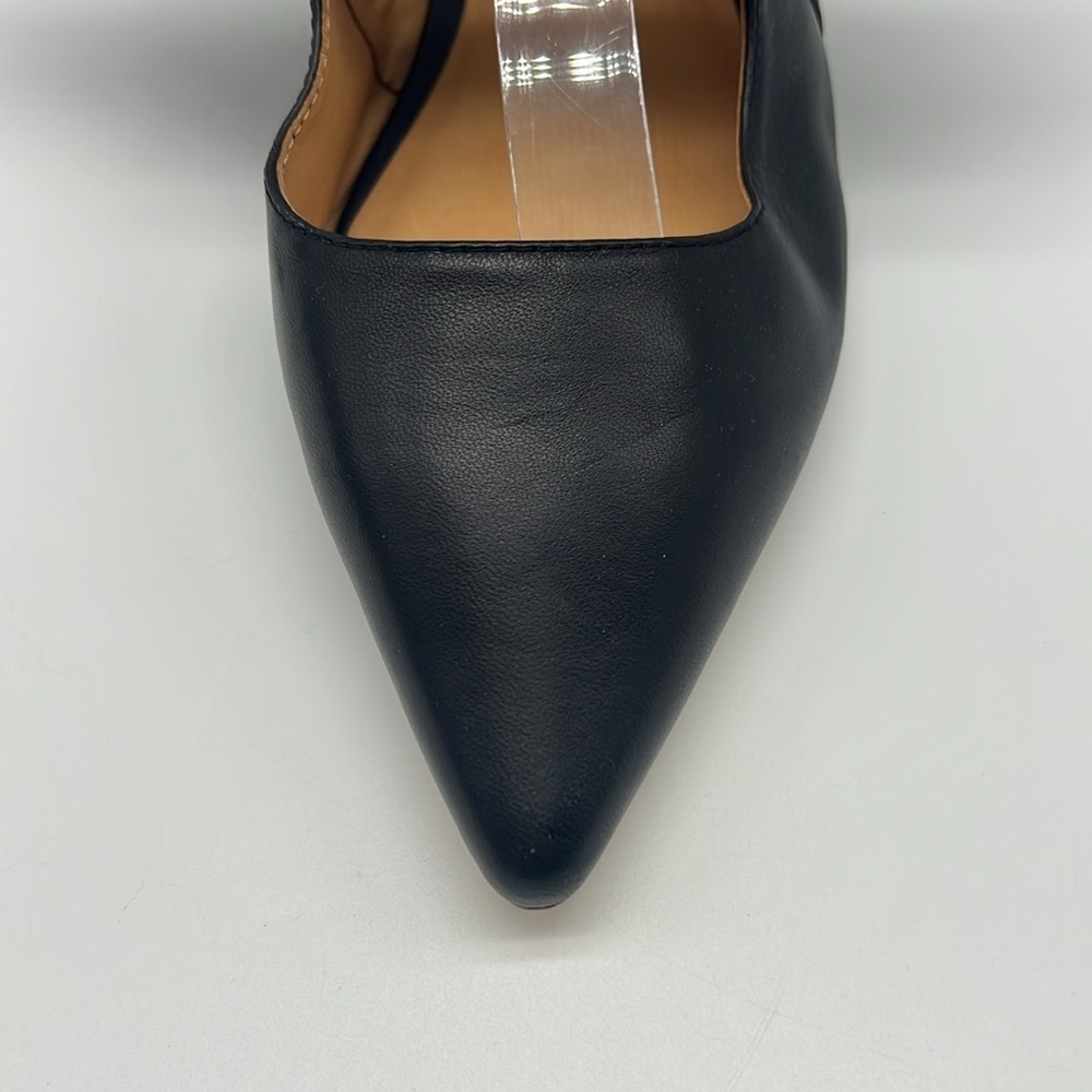 Bill Blass - Sabrina Black Leather Pointed Toe Bow Slip On Lightweight Flats 10 - Picture 11 of 15